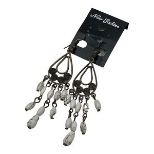 CUTE fashion earrings. Natural warm tone colors.